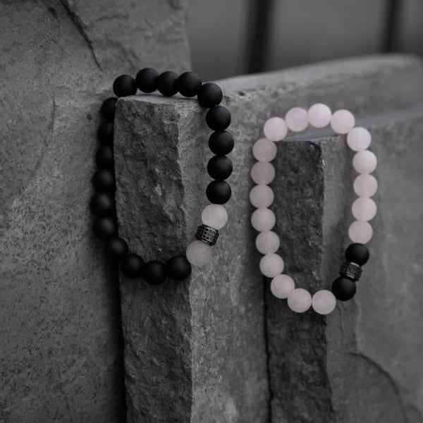 [Haleine]Gemstone L MIX BRACELET LIGHT BLACK★男女共用 HALEINE SHOP