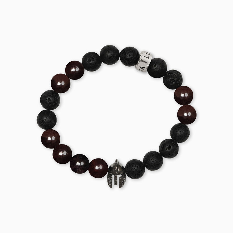 Garnet and Lava Bracelet - Strong Collection - Lia Lubiana
