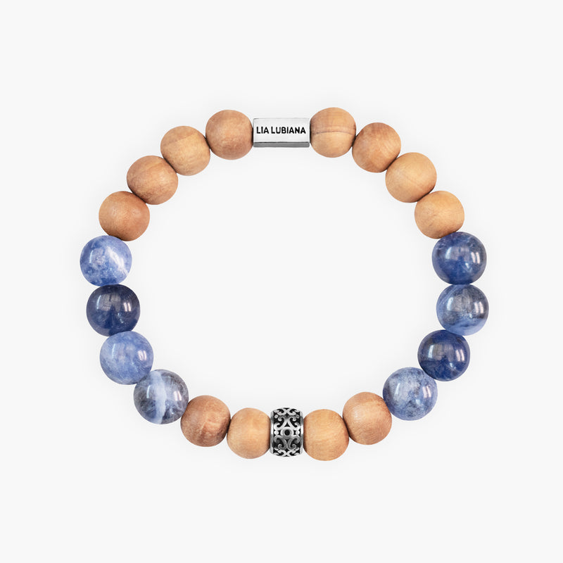 Sodalite & Sandalwood Bracelet (Large beads) - Terra - Lia Lubiana