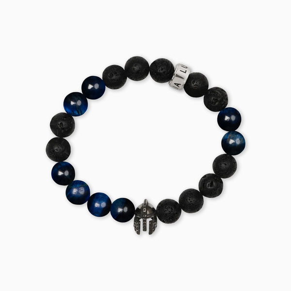 Blue Tiger's Eye and Lava Bracelet - Strong Collection - Lia Lubiana