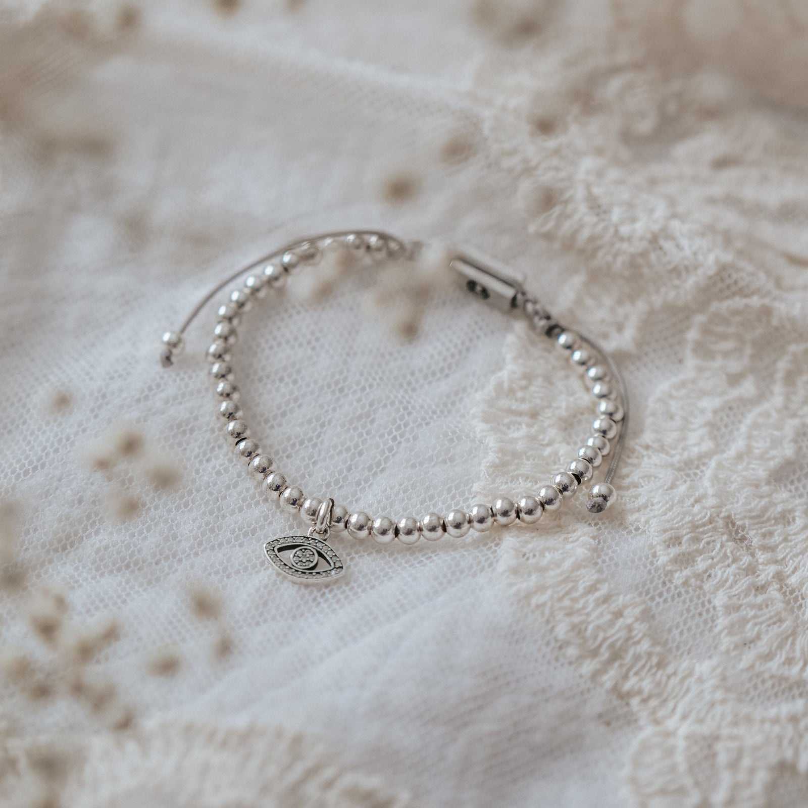 [wingbling] 925Silver☆LIA Daisy Silver Ball Bracelet Daisy Flower Link Bracelet - Elegant 925 Sterling Silver