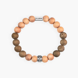 Druzy Agate & Sandalwood Bracelet - Terra - Lia Lubiana